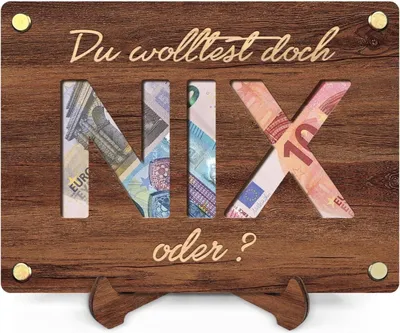 Produktbild von NIX Geld Geschenke aus Holz Geburtstag Hochzeit Reisen