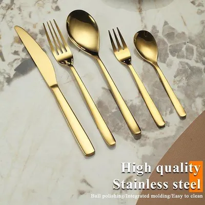 Produktbild von Famanu Besteckset 60 Teile für 12 Personen - Goldene Titanbeschichtung