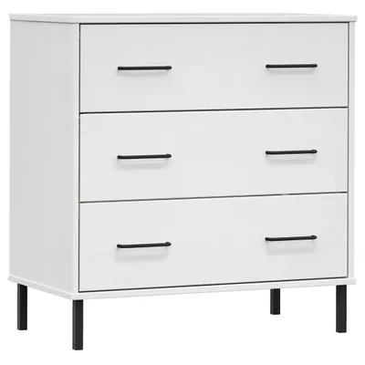 Obrázok produktu pre vidaXL Príborník OSLO s 3 zásuvkami biely 77x40x79,5 cm Masívne drevo
