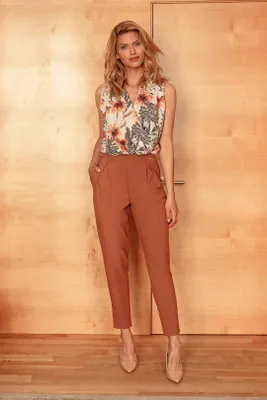 Immagine prodotto di Figl Pantaloni eleganti donna Gwymones M676 marrone L