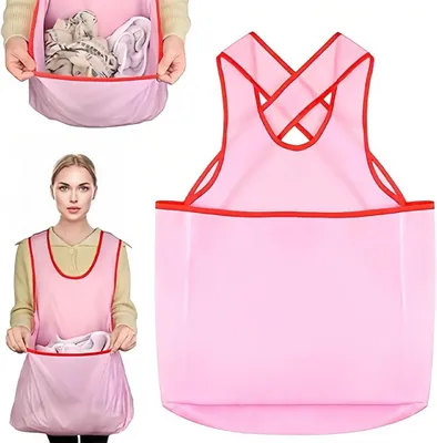 Produktbild von Wäscheschürze mit großer Tasche, rosa Wäscheschürze, Oxford-Gewebe