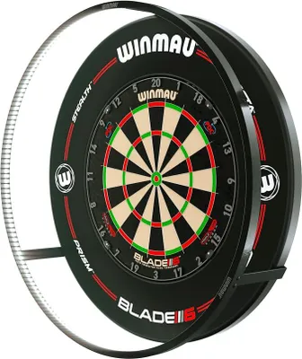 Produktbild von Plasma Dartscheiben-Beleuchtung, 360° LED Ring Licht Schattenfreie Ausleuchtung, 132 LEDs, Leichtes Aluminium, Wandmontage, Profi Dartboard Beleuchtung, Schwarz
