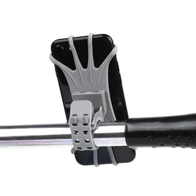 Produktbild von Drehbarer Silikon-Fahrrad-Handyhalter mit abnehmbarer Klemme schwarz