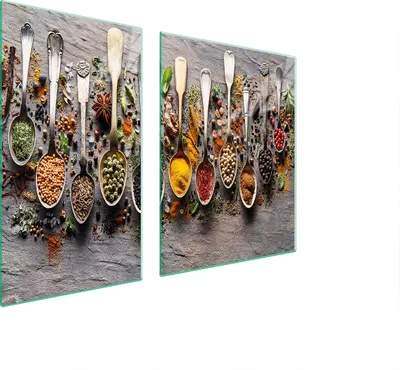 Immagine prodotto di Piastre copri fornelli 2 pezzi 100x52 Vetroceramica copri piano cottura vetro tagliere ardesia cucina