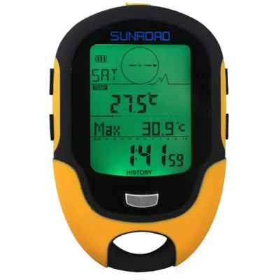 Obrázek produktu pro Sunroad FR500 Multifunkční LCD digitální výškoměr, barometr, kompas, teploměr, vlhkoměr, předpověď počasí, LED svítilna