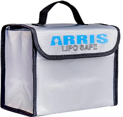 Produktbild von Feuerfeste Tasche für LiPo Batterien | Maximale Sicherheit beim Laden | Feuerfest, Praktisch für Drohnen, Silber, 215x155x115mm