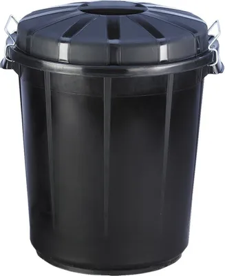 Immagine prodotto di Cestino rotondo con coperchio 70 litri nero