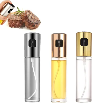 Zdjęcie produktu dla 3 sztuki butelek z rozpylaczem do oleju, przezroczyste dozowniki do octu i oleju, butelki z rozpylaczem o pojemności 100 ml do grillowania, przygotowywania sałatek, gotowania, BBQ, smażenia,