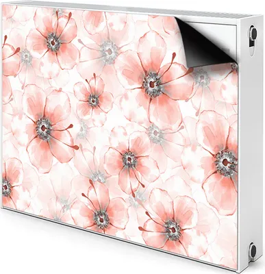 Produktbild von Magnet Heizkörper Heizkörper-Abdeckung Heizkörperabdeckung 100x60 cm  - Orange, Blumen