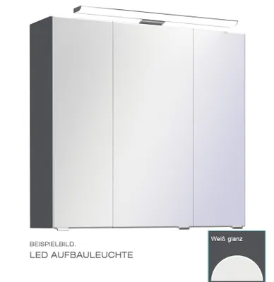 Produktbild von PELIPAL TRENTINO 770/800 Spiegelschrank / Weiß / LED-Aufbauleuchte / 75 x 70 x 20 cm / EEK: A++