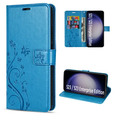 Produktbild von Handy Tasche für Samsung Galaxy S23 Handyhülle Blumen Hülle Etui Wallet Case