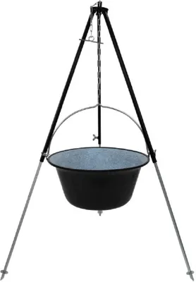 Produktbild von Grillplanet ® Gulaschkessel 22 Liter Dreibein 130 cm emailliert