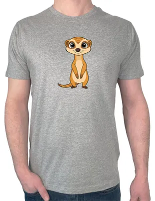 Produktbild von Huuraa Herren T-Shirt Erdmännchen Comic M Sport Grey Bio Baumwolle Fairtrade Herrenshirt Geschenkidee