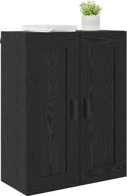 Image de vidaXL Armoire murale noire aspect chêne 69,5 x 34 x 90 cm