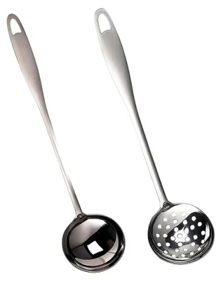 Produktbild von 2 Schöpflöffel aus Edelstahl, Suppenkelle und Schöpfkelle für die Küche, spülmaschinengeeignet, geeignet für Suppen und Soßen