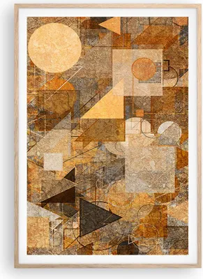 Produktbild von Gerahmtes Poster - Rahmen in heller Eiche - Abstraktion Figuren Geometrisch - 70x100 cm - Wand Bild - Wanddeko - Wandbilder - Kunstposter - Wandposter - Bilderrahmen - Bilder - P2NPA70x100-4387