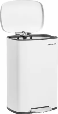 Obrázek produktu pro Kuchyňský Odpadkový Koš S Pedálem, Odpadkový Koš 50 L, S Plastovým Vnitřním Kbelíkem, Výklopné Víko, Měkké Zavírání