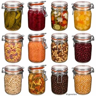 Produktbild von 12er Set Odin Einmachglas 1L Bügelverschluss Vorratsglas luftdicht