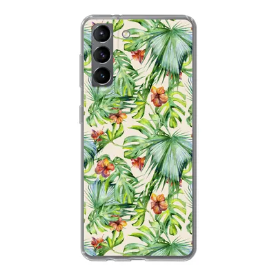 Produktbild von MuchoWow® Handyhülle Schutzhülle Hülle für Samsung Galaxy S21 Blume - Blatt - Muster Silikon Softcase Handy Hülle - Softcase