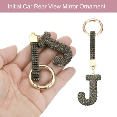 Produktbild von Schlš¹sselanh?nger j, Schlš¹sselanh?nger Buchstabe, Buchstaben Anh?nger, Glitzer Strass Auto Anh?nger mit Anfangsbuchstaben fš¹r Frauen, Taschen DIY, Schwarz