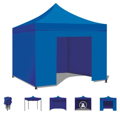 Produktbild von Taman Zelt/Gartenpavillon 3X3 Wasserdichtes Faltzelt før Messen und Mørkte Blaue Farbe