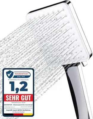 Produktbild von Newentor Duschkopf, Handbrause Duschkopf Gross, Wassersparender Duschkopf Hochdruck, Duschkopf XXL mit 6 Strahlarten (ohne Schlauch) | Badezimmer, Dusche