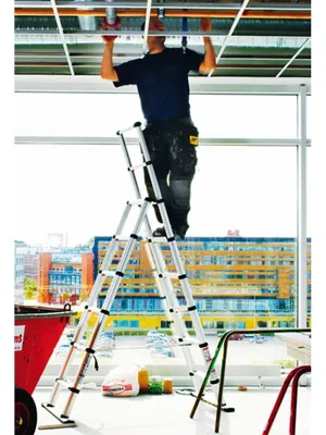 Produktbild von Kombileiter Telesteps - Stufenzahl: 8x2, Stufentiefe in mm: 90, Höhe zusammen in m: 0,78, Max. Arbeitshöhe in m: 4,5, Volle Höhe in m: 3, Breite in m: 0,69, Gewicht ca. kg: 18