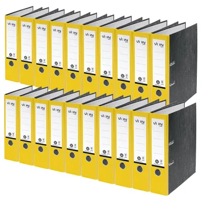 Productafbeelding van VON Leitz ordners, A4, verpakking van 20 stuks, 100% gerecycled papier, rugbreedte 80 mm, geschikt voor 6 ringen