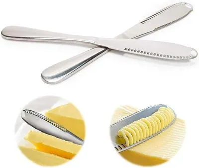 Produktbild von Famanu Buttermesser Set 2 Stück - Edelstahl, multifunktional