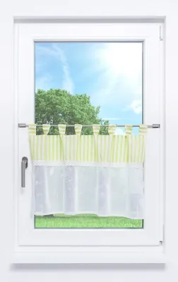 Produktbild von Lysel Scheibengardine Landhausharmonie (Bx H) 140cm * 48cm grün/grün