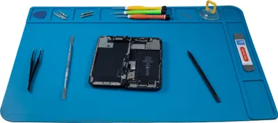 Produktbild von MMOBIEL Reparatur- und Lötmatte Silikon - 48x34 cm – Hitzebeständig 500°C - Blau