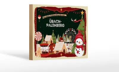 Produktbild von Holzschild Weihnachten Grüße ÜBACH-PALENBERG Geschenk Dekoration 18x12 cm
