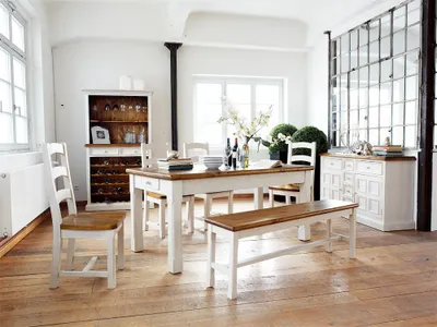 Produktbild von Couchtisch Bodde in Kiefer Massivholz Weiß / Honig