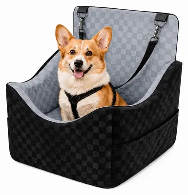 Hundeautositz für kleine und mittelgroße Hunde, Schwarz-Grau