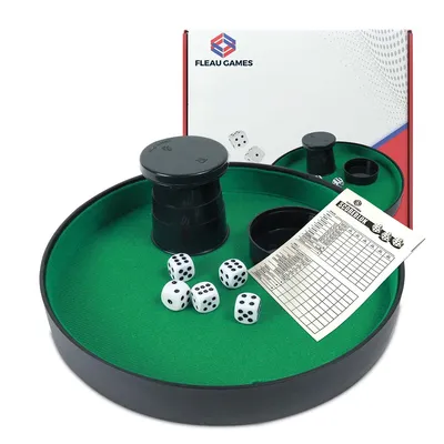 Image de Yahtzee Set - Boîte à dés - Jeu de dés - Jeu de société - Boîte à dés - Pitbox - Jeu de dés - Cadeau pour femme et homme