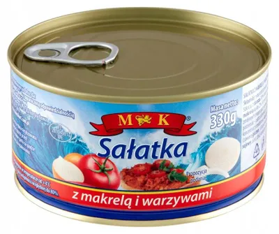 Zdjęcie produktu dla Sałatka z makrelą i warzywami 330g M&K Konshurt 0,33 kg