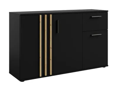 Produktbild von AX LIVING Kommode mit Schublade Turell 3T1S – 120 cm breit, Schwarz