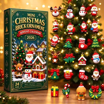 Produktbild von Mini Weihnachts-Adventskalender 2026 24 3D Silikon Ornamente