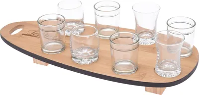 Obrázok produktu pre Súprava na občerstvenie, 8 pohárov na bambusovom podnose