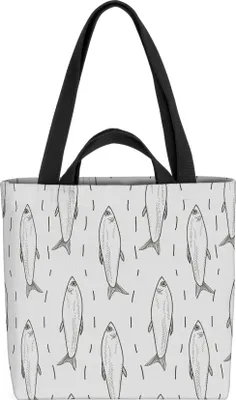 Produktbild von VOID Fische Grafik Meer Angeln Tasche 33x33x14cm,15l Einkaufs-Beutel Shopper Einkaufs-Tasche Bag