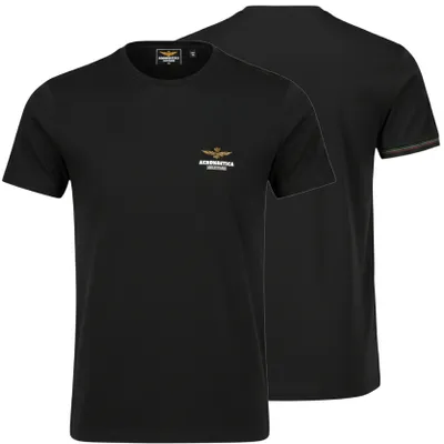 Zdjęcie produktu dla Aeronautica Militare czarny t-shirt koszulka męska crew-neck SCOTI003J508-34300 XL