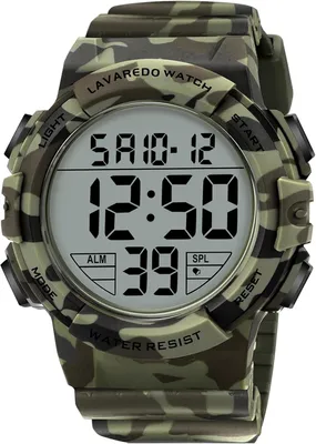 Produktbild von Digitaluhren für Herren mit Leuchtfunktion, 5 ATM wasserdicht, Herren-Digitaluhr, Sportuhr mit Gummiarmband, Armbanduhr mit LED-Anzeige/Alarm/Stoppuhr
