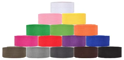 Gurtband 15 Rollen, 2 m x 2,5 cm, Polypropylen, 15 Farben