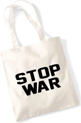 Produktbild von Huuraa Jutebeutel Stop War 10 Liter Natural Baumwolle Tasche Geschenkidee