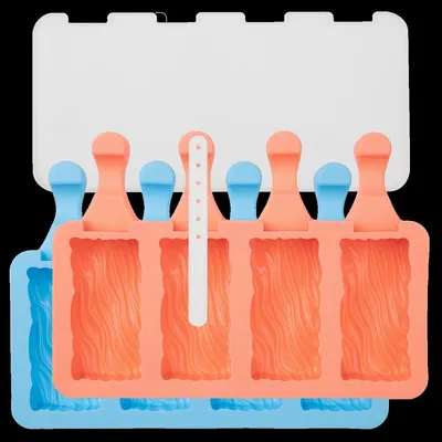Produktbild von Lurch Eisform Popsicle Wave 2er-Set aus Platin-Silikon, flexibel für leichtes Herauslösen, stapelbar