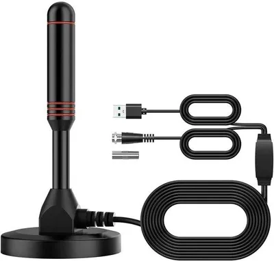 Immagine prodotto di Antenna TV digitale portatile per interni ed esterni con tecnologia DTMB, base magnetica, cavo da 5 m, USB e connettore TV maschio