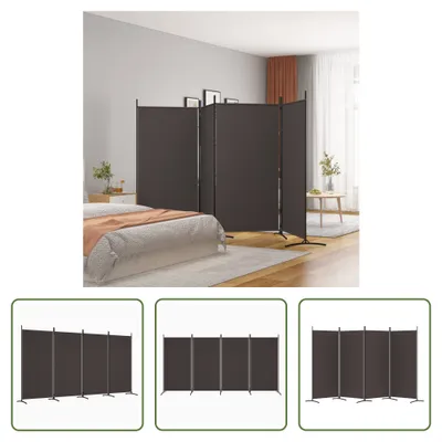 Produktbild von The Living Store 4-tlg. Paravent Braun 346x180 cm Stoff