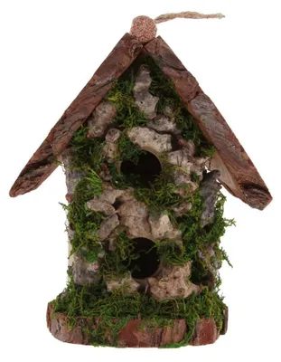 Image de Maisonnette pour oiseaux en bois, idéale pour la décoration de jardin