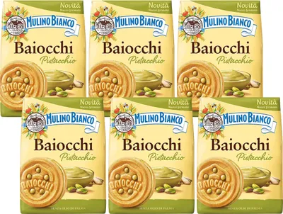 Produktbild von MULINO BIANCO Baiocchi - Kekse mit Pistazienfüllung 240g (Pistazie, x6)