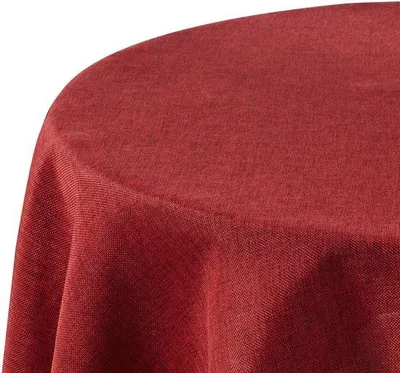Produktbild von Wasserabweisendes Tischüberzug Linnenlook, Rund, 140cm, Rot, Waschbar